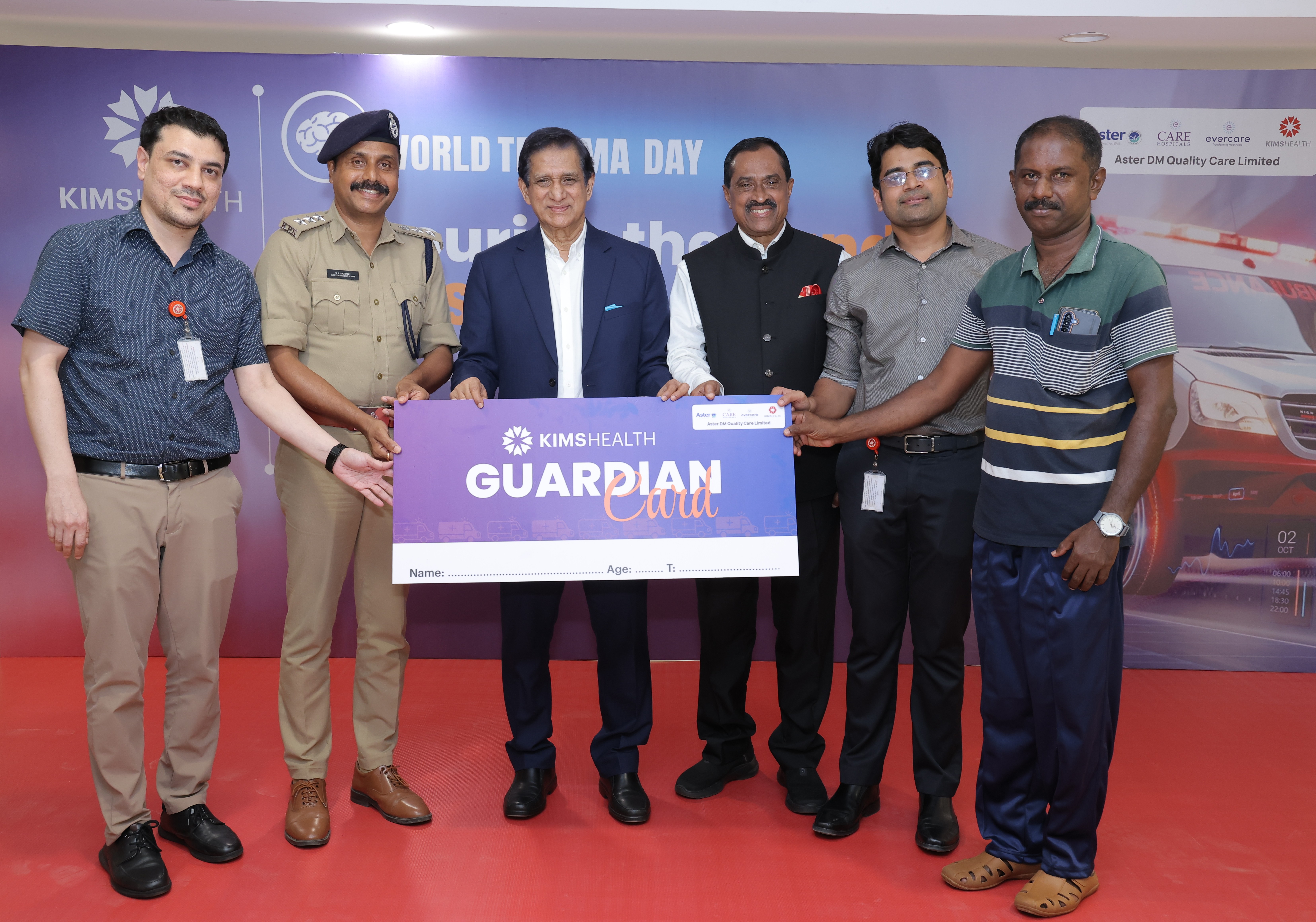 KIMSHEALTH Honours Ambulance Drivers on World Trauma Day; Launches ‘Guardian’ Card