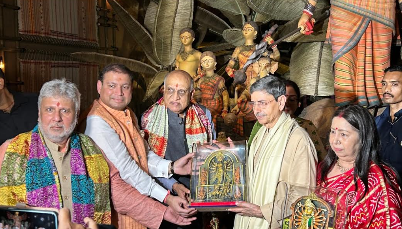 Governor Shri R N Ravi inaugurates Chaltabagan Lohapatty Durga Puja’s 84th edition, Nishan -The Mark