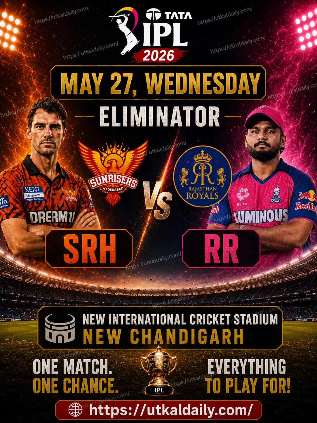 SRH, Rajasthan Royals Set for High-Stakes IPL 2026 Eliminator in New Chandigarh