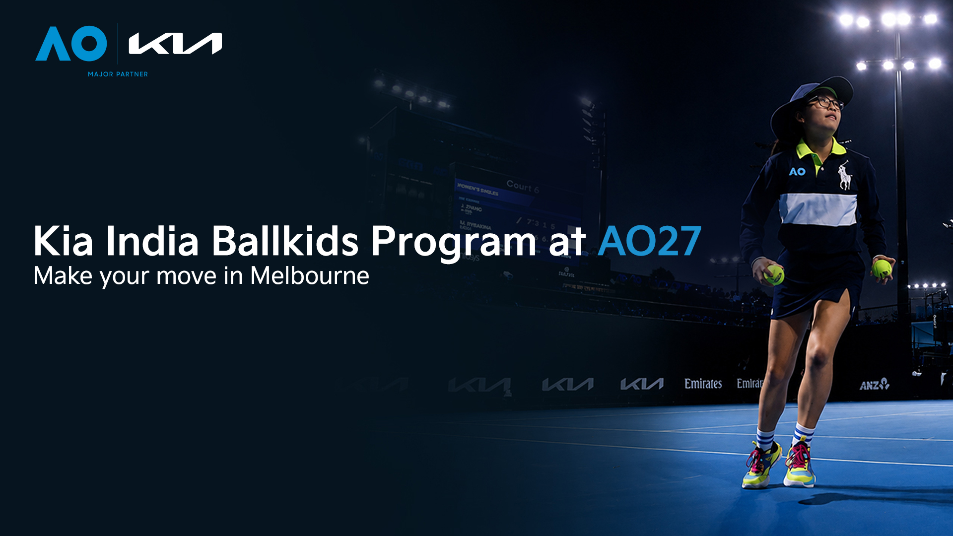 Kia India Offers Young Tennis Enthusiasts a Chance to Represent India at the Australian Open 2027, Opens Entries for Kia India Ballkids Program at AO27